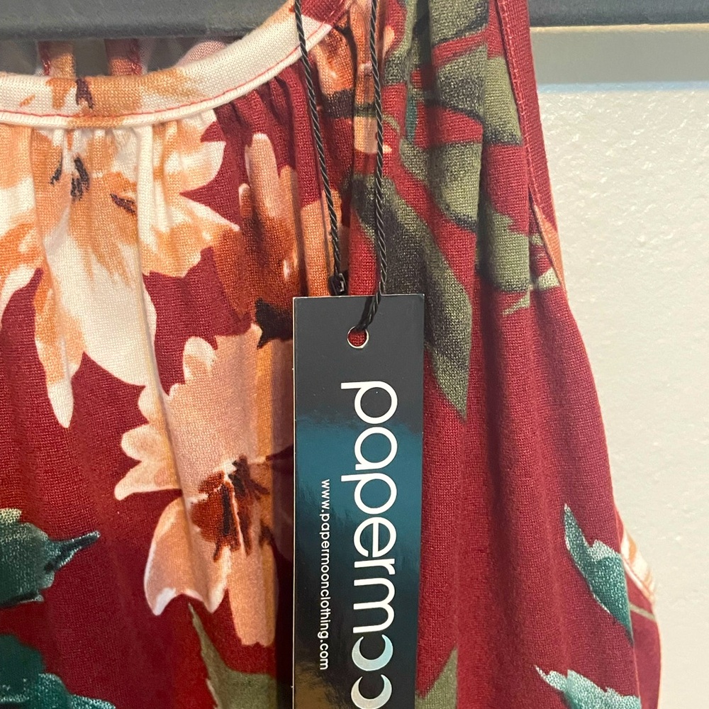 Wine floral red blouse